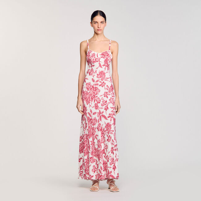 Lange jurk met bloemenprint
