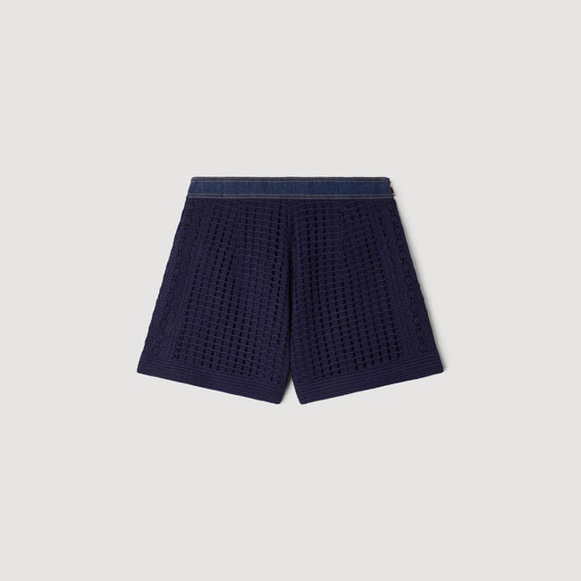 Gehaakte short met hoge taille