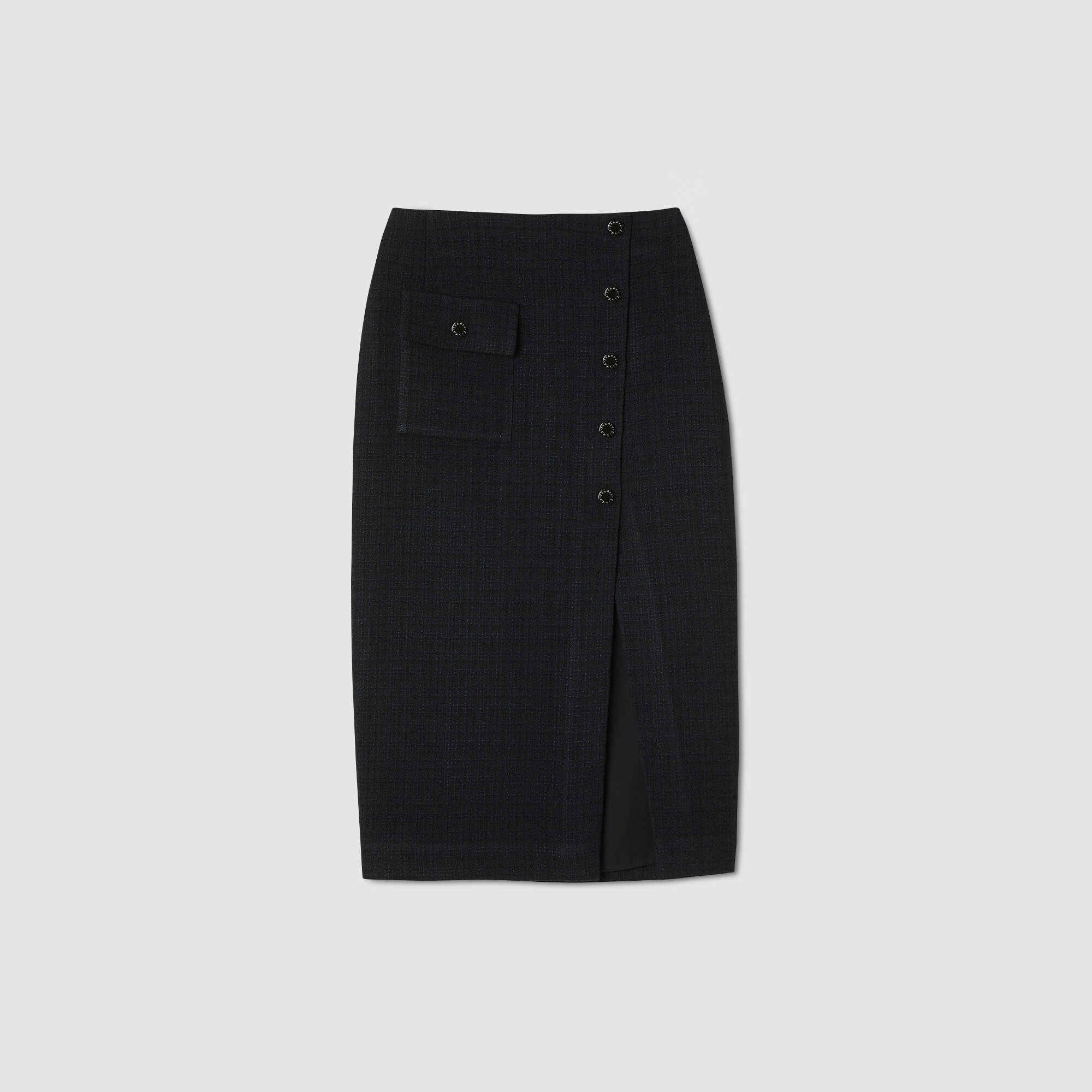Halflange tweed rok