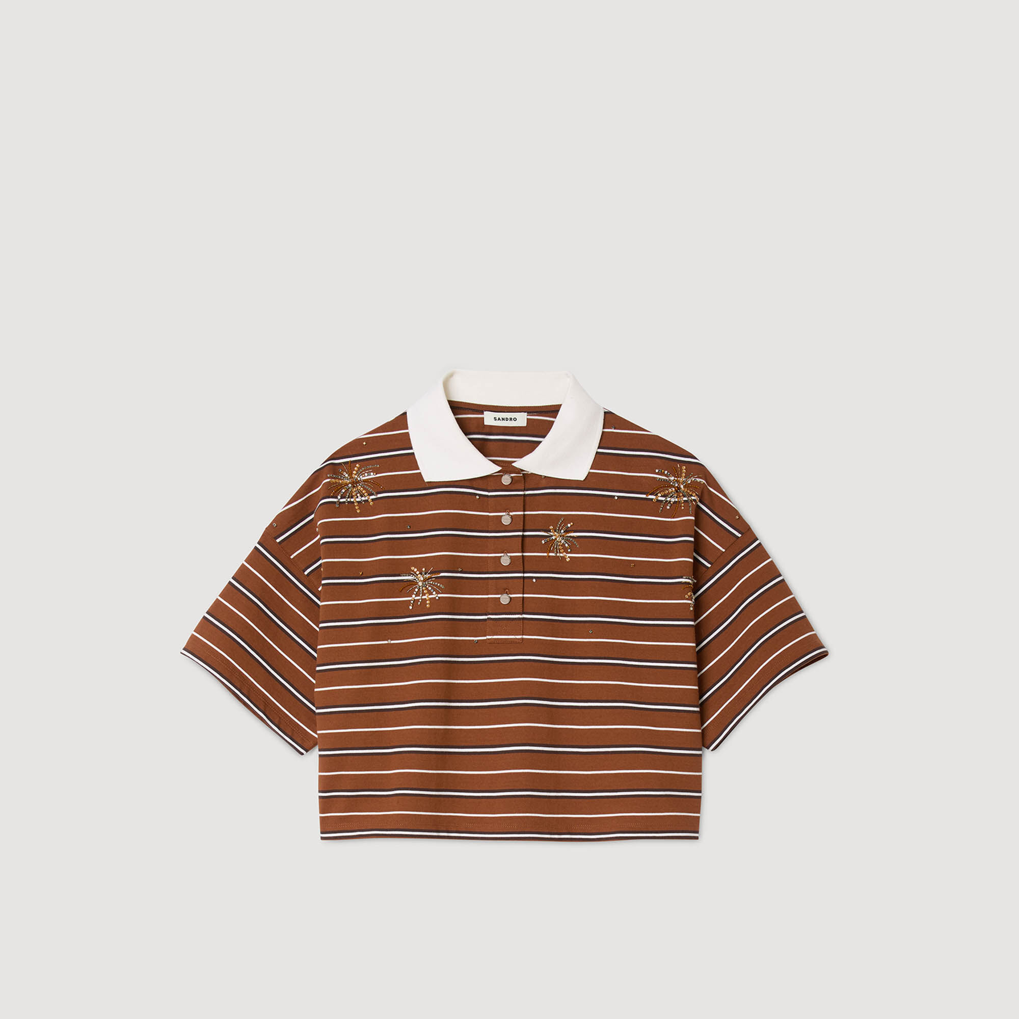 T-shirt gestreept met stras