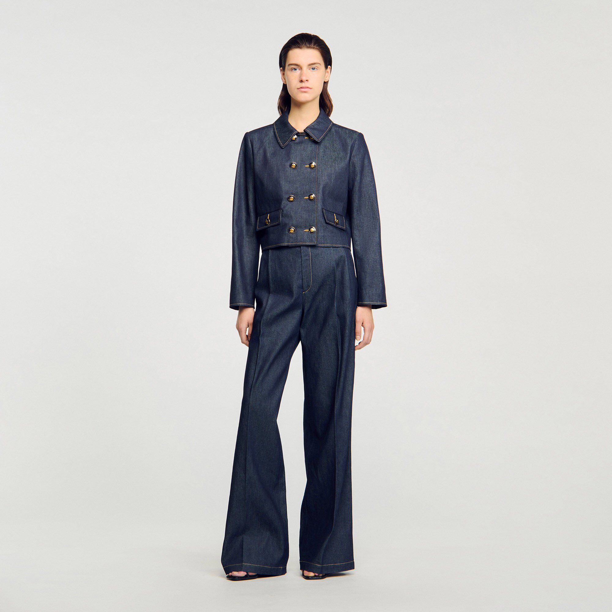 Denim kostuumbroek