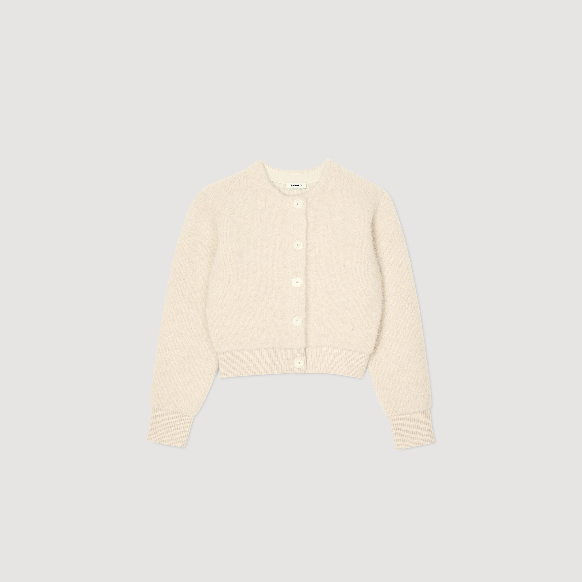 Cardigan vest kort gebreid donzig