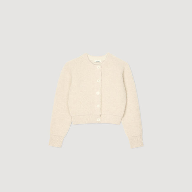 Cardigan vest kort gebreid donzig