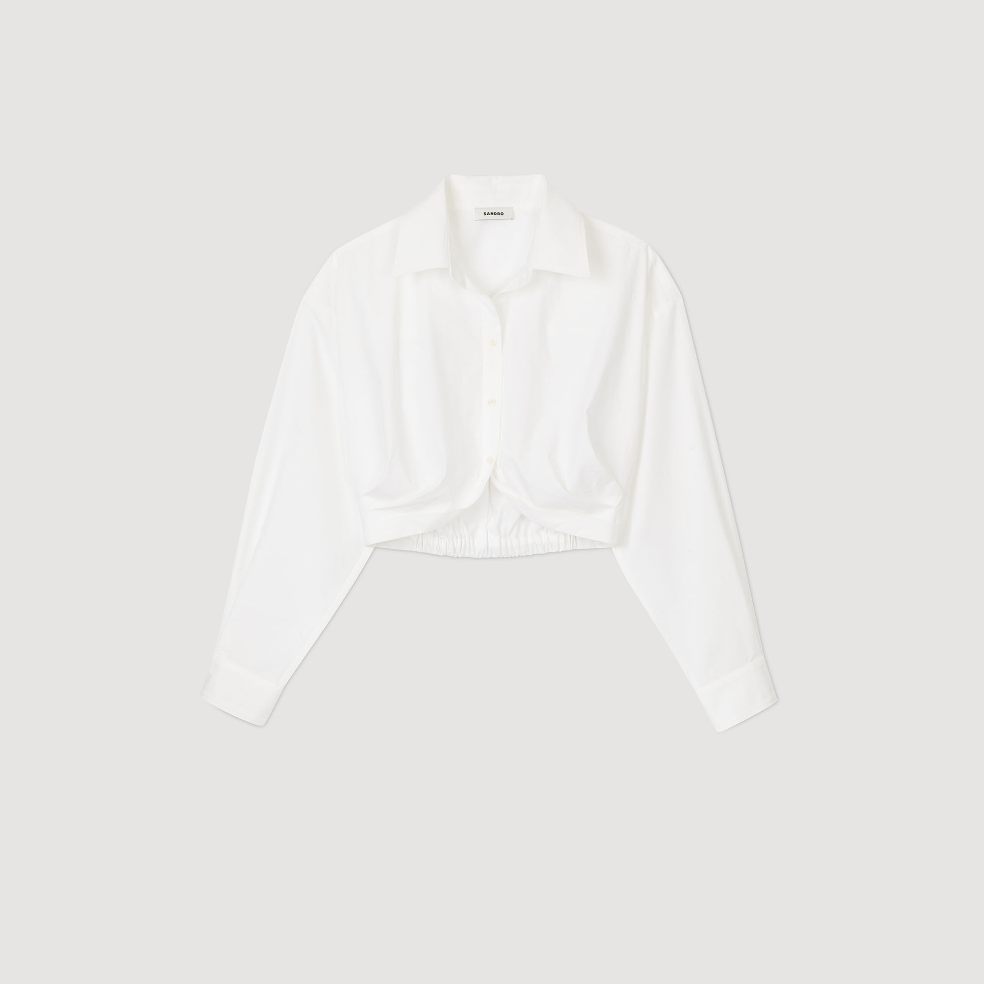 Korte overhemdblouse met overslag