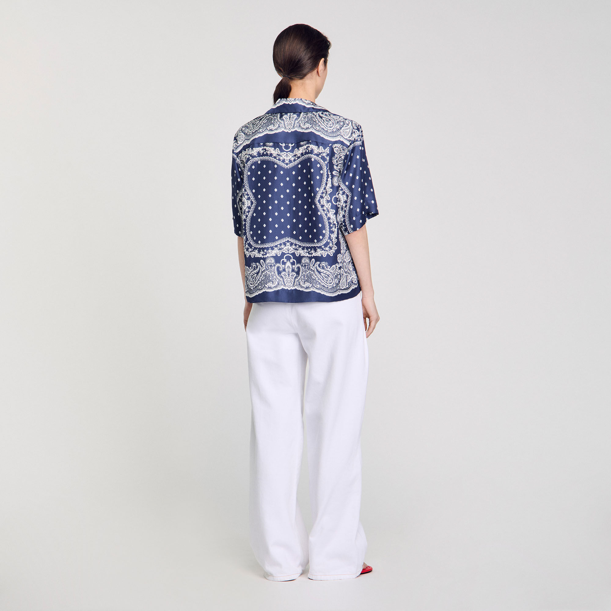 Overhemdblouse bandana print