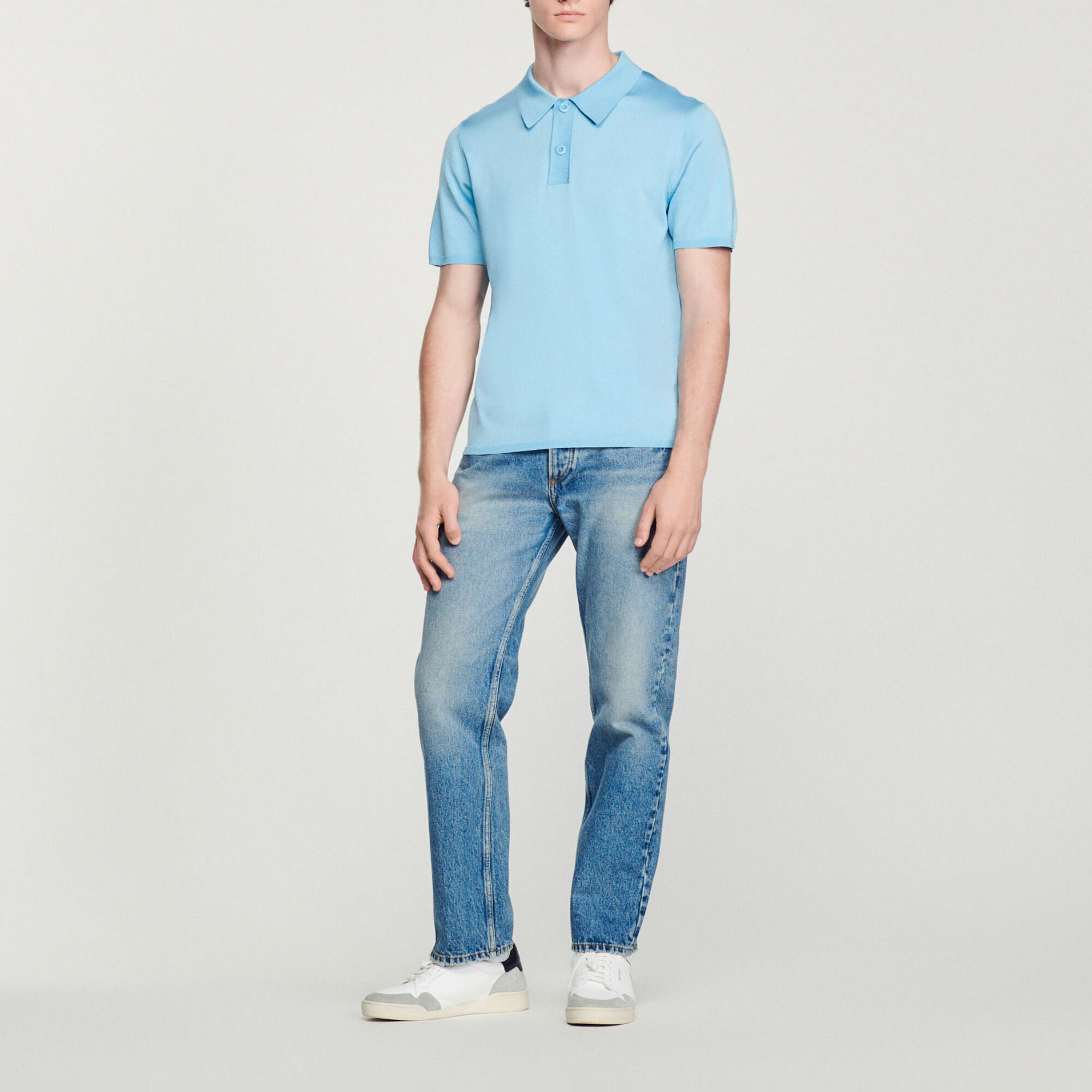 Tricot poloshirt met korte mouwen
