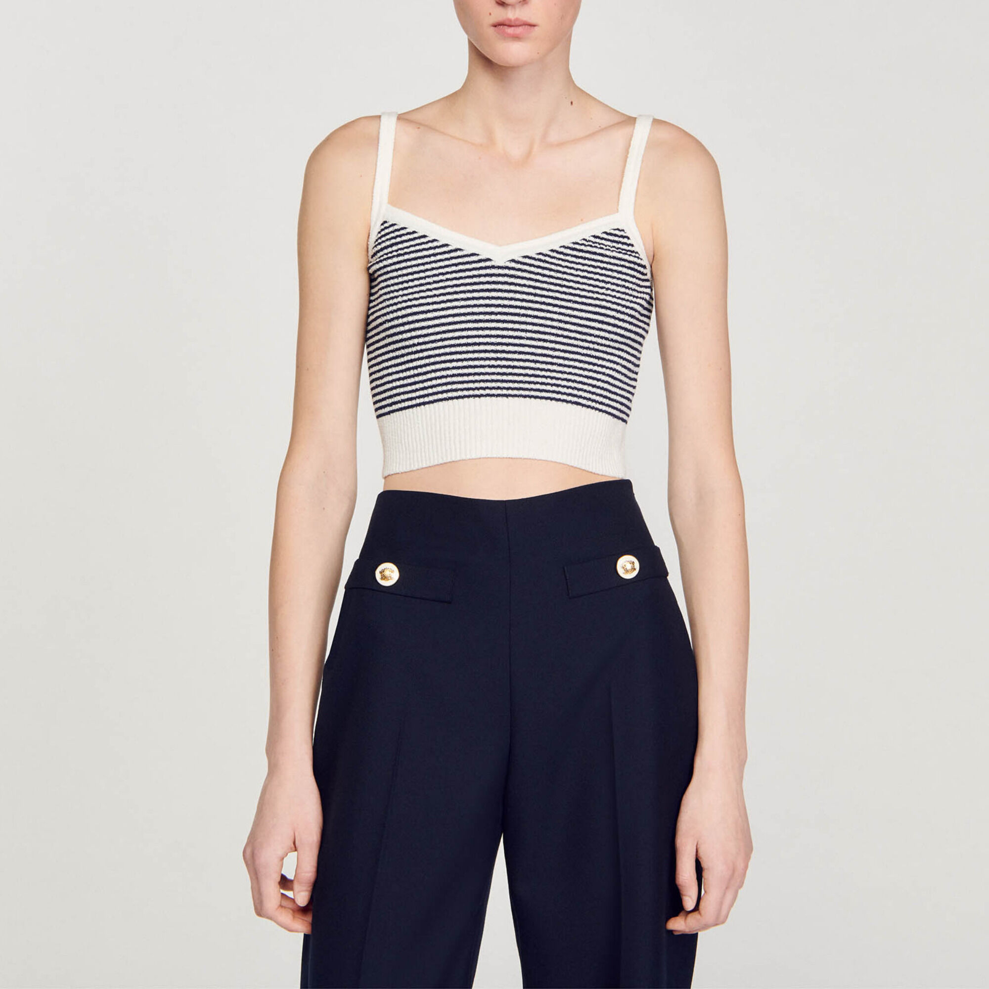 Gebreide brassière gestreept