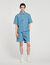 Square cross denim overhemd