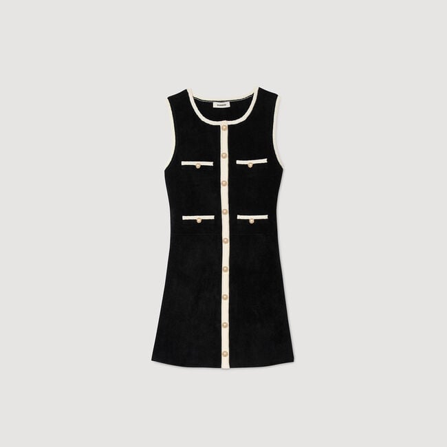 Korte jurk tricot velours
