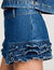 Denim short met volants