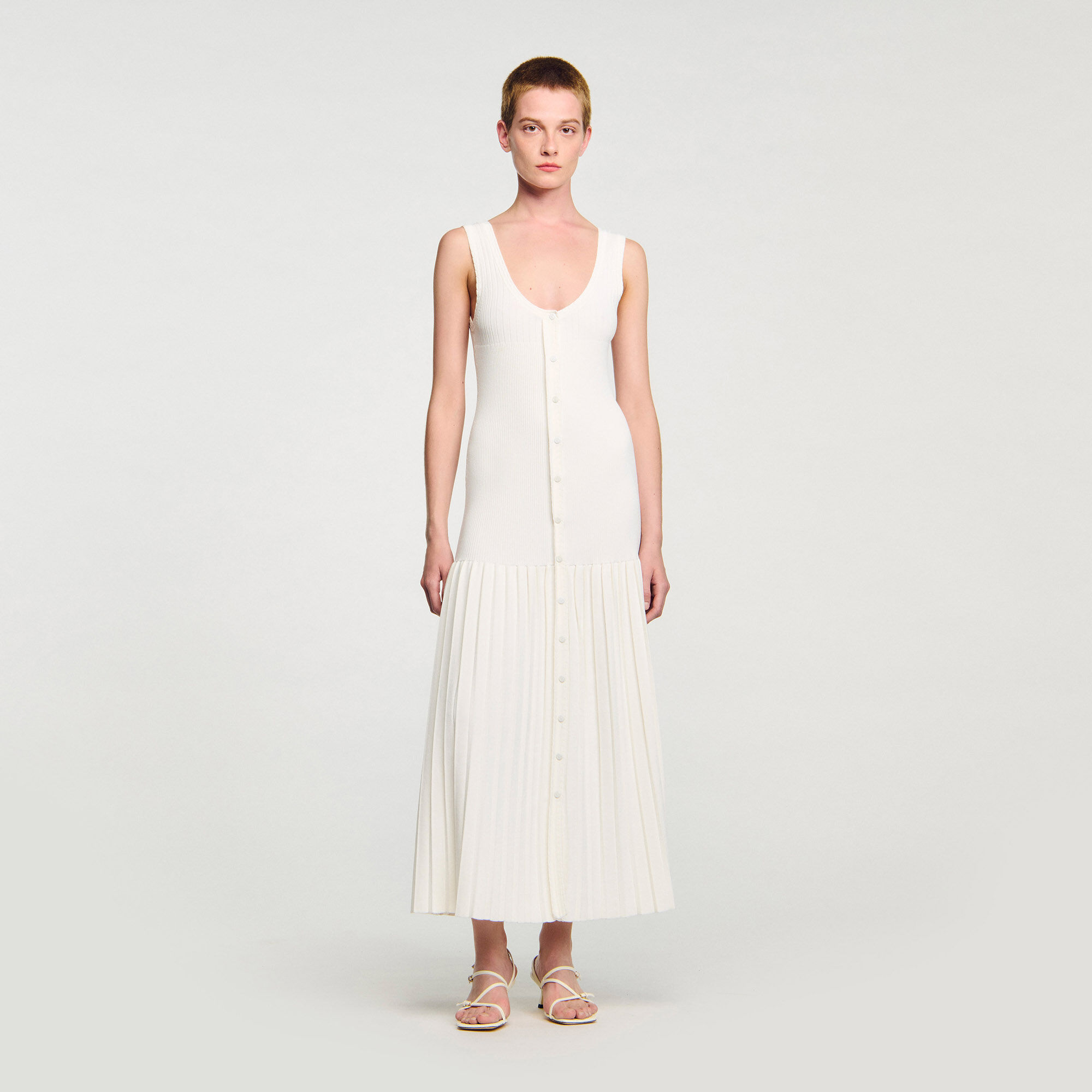 Lange tricot jurk