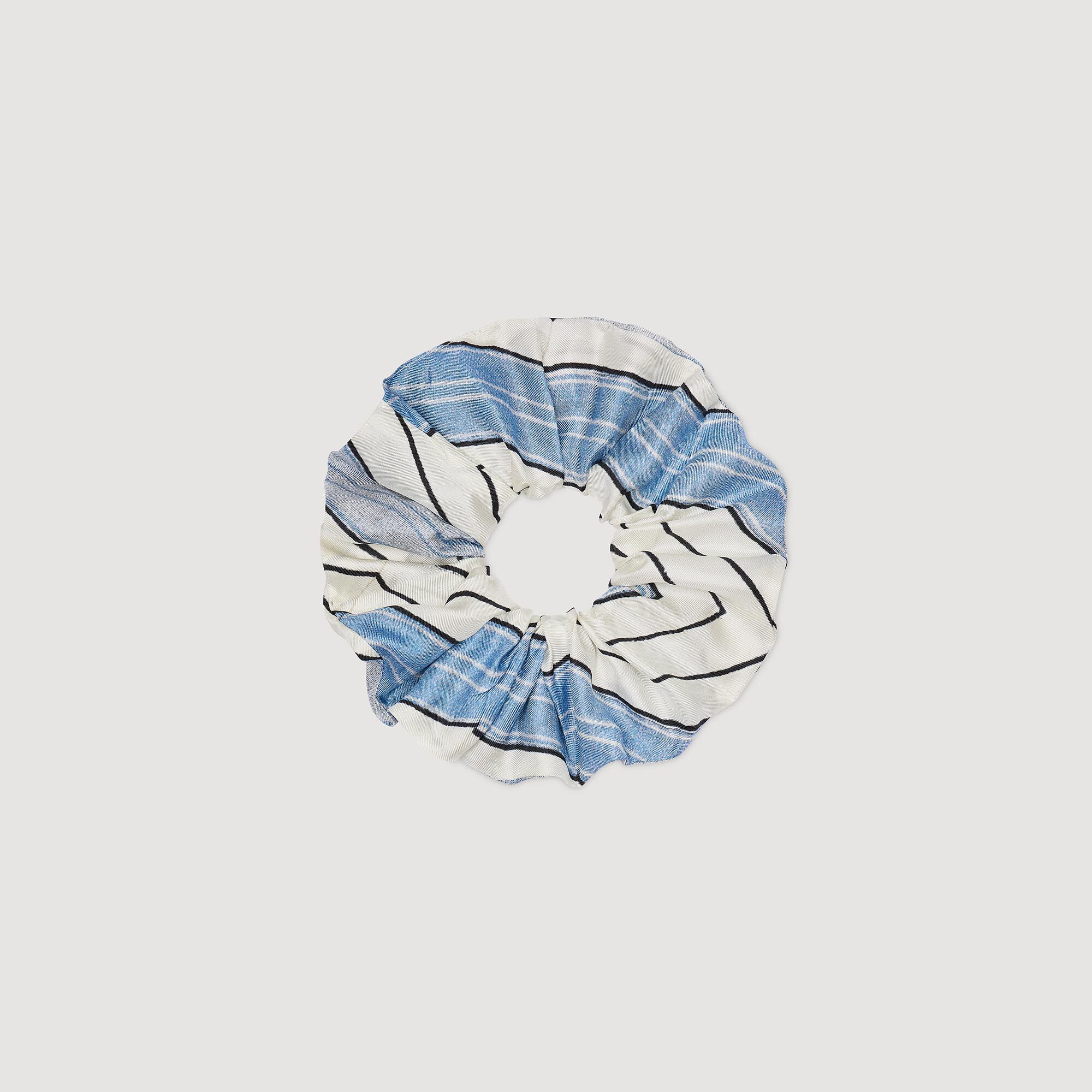 Scrunchie zijde gestreepte print