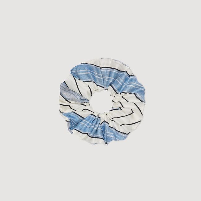 Scrunchie zijde gestreepte print