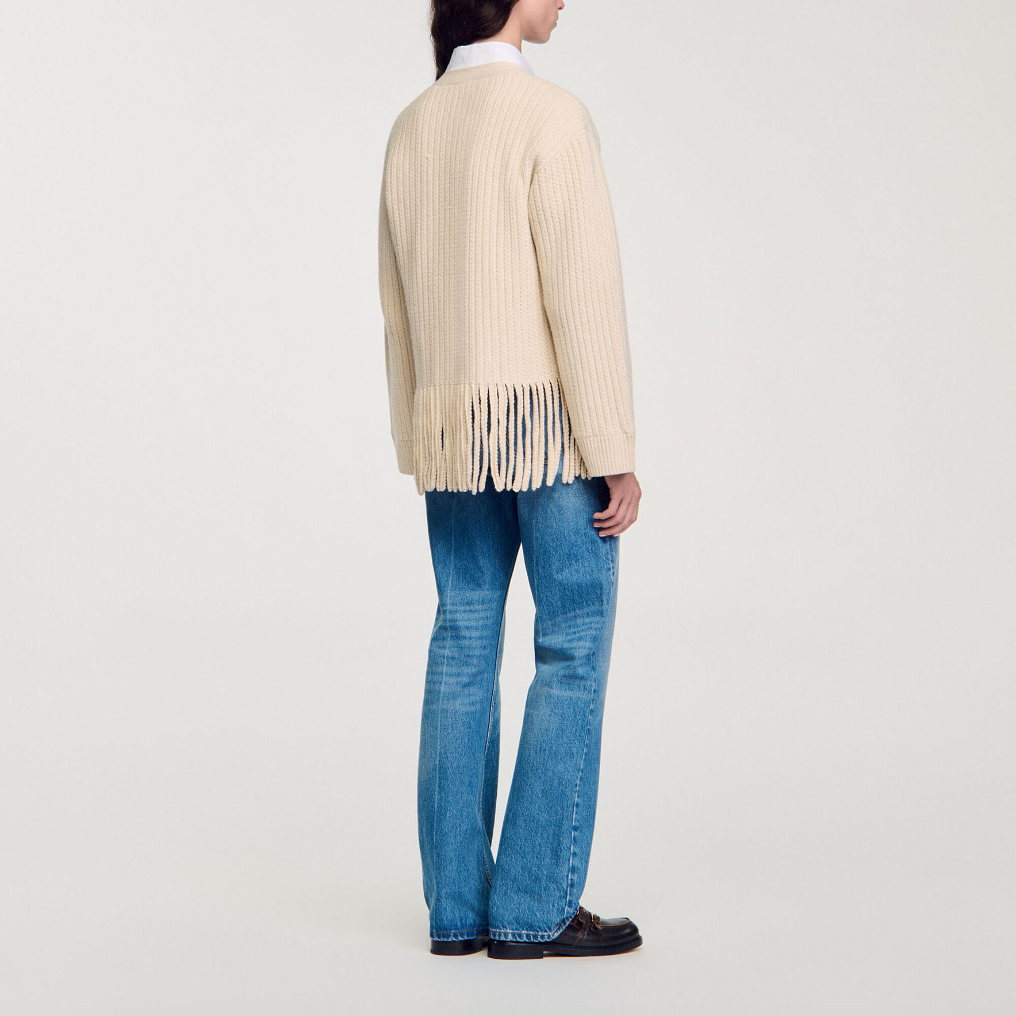 Cardigan vest gebreid met ruches