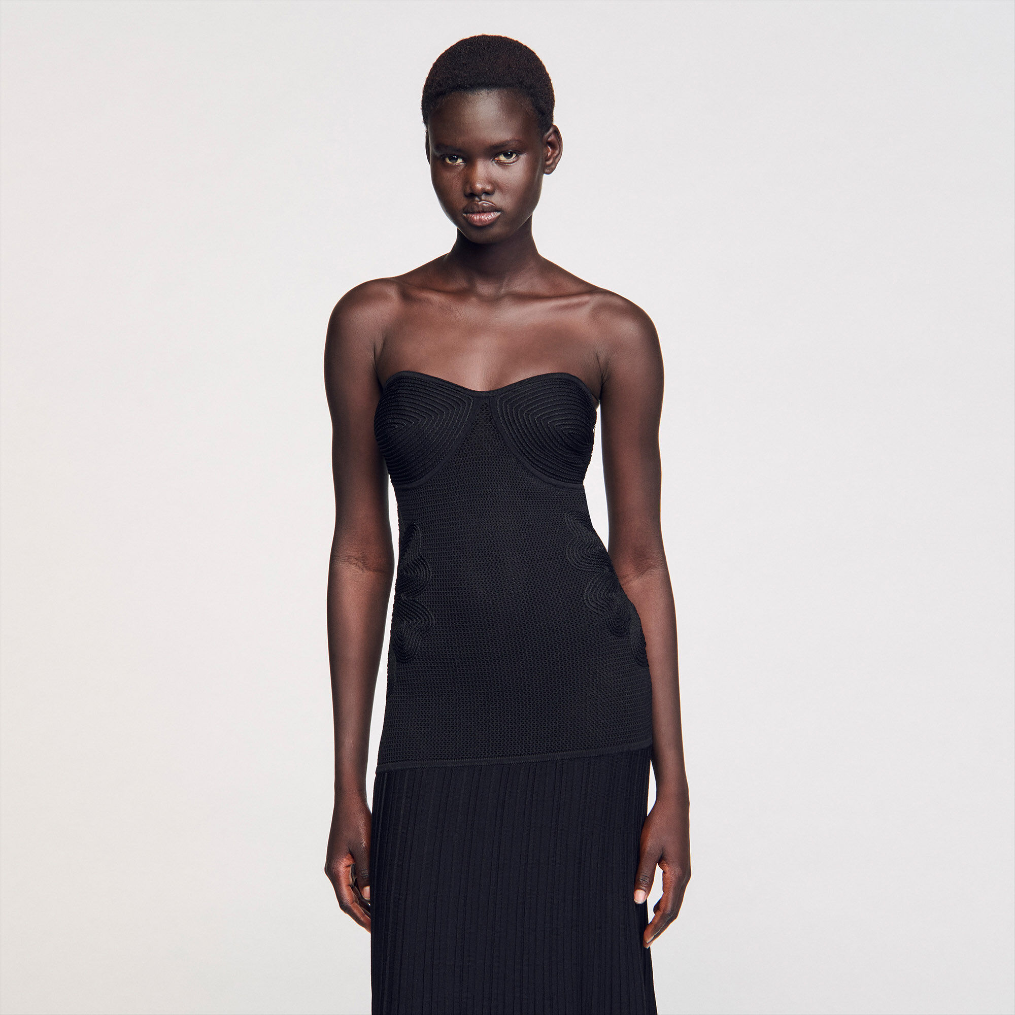 Gebreide bustier jurk
