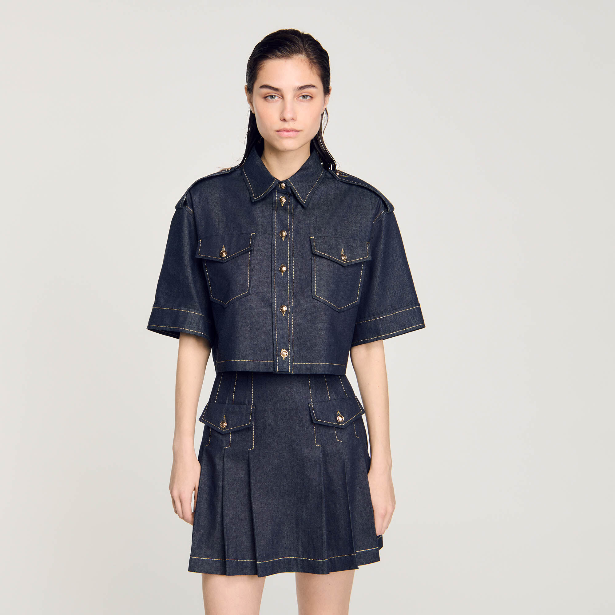 Overhemdblouse denim