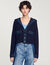 Cardigan vest met denim