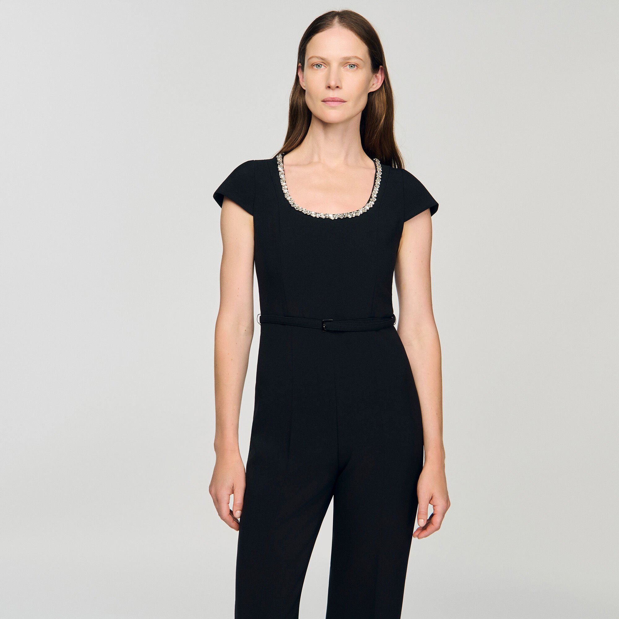 Jumpsuit met strasskraag