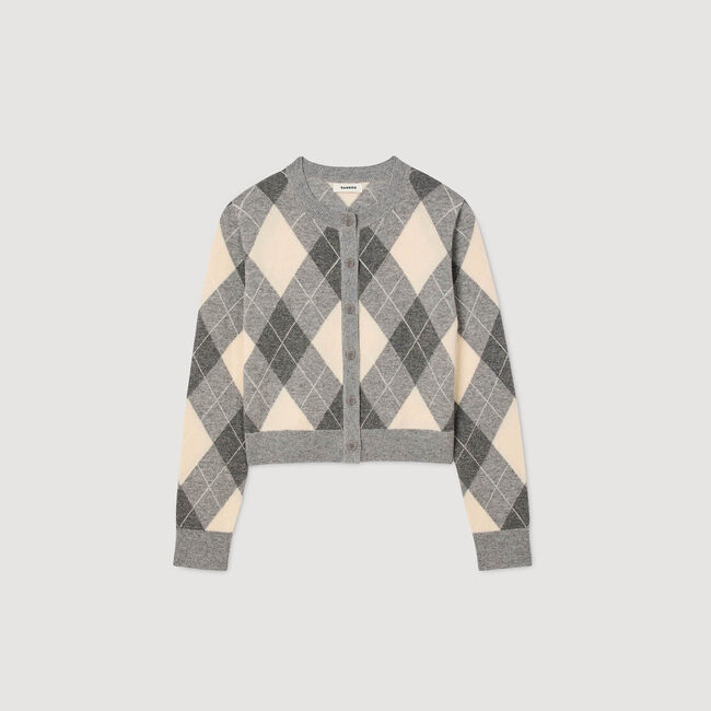 Cardigan vest met ruitmotief