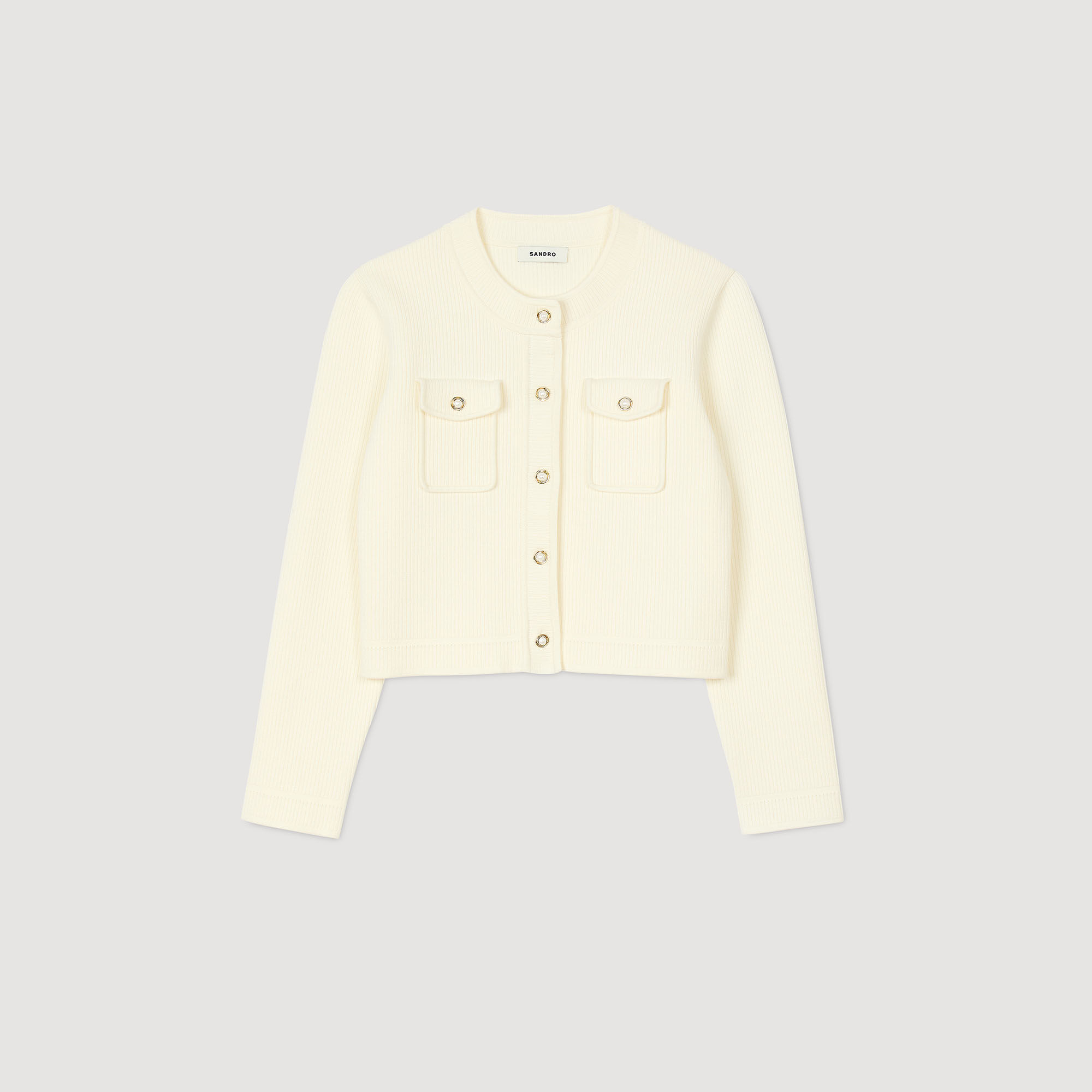 Cardigan vest ribgebreid