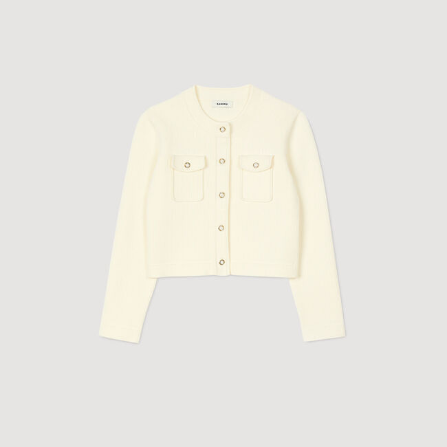 Cardigan vest ribgebreid