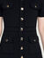 Korte jurk tricot met knoopsluiting