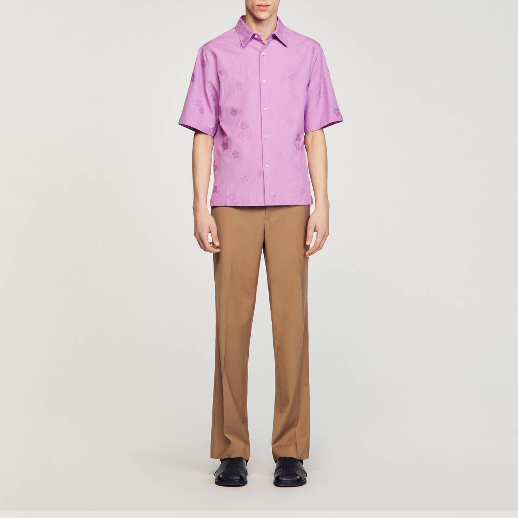 Overhemd oversized jacquard bloemmotief - Man | Sandro