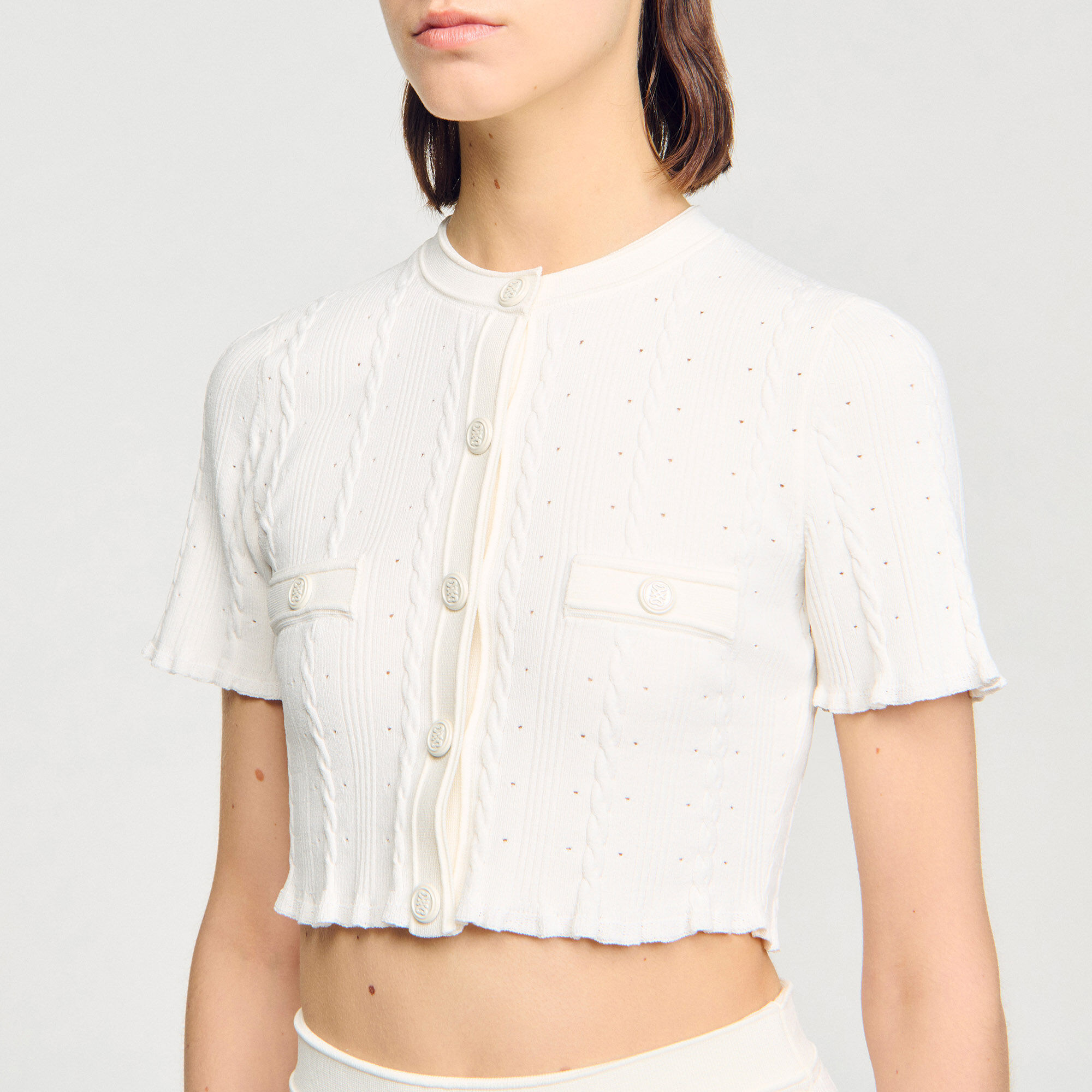 Kort vest pointelle breisel