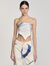 Foulard zijde met gestreepte print