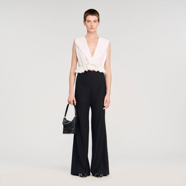 Pantalon met satijnen band