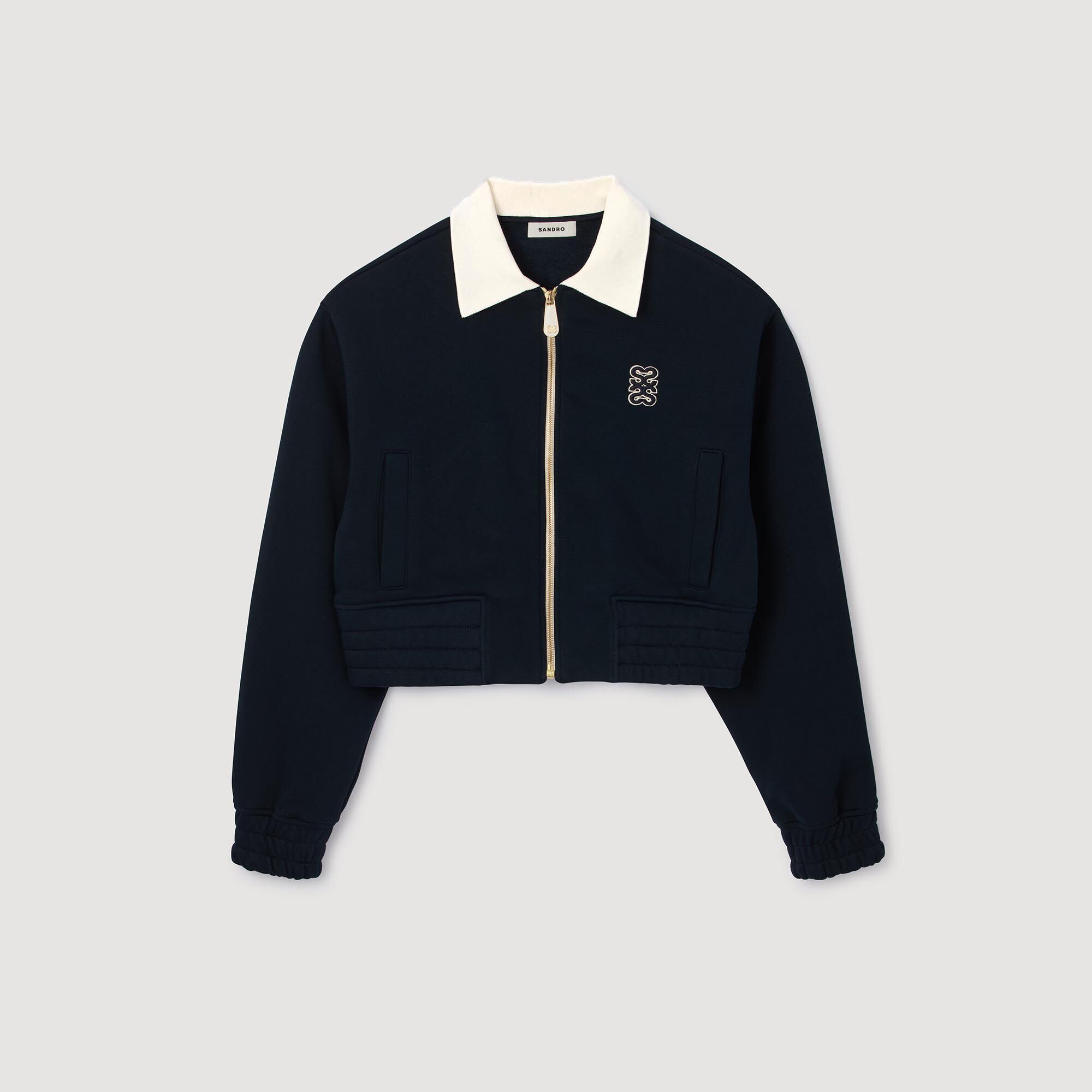 Kort sweatshirt bicolor