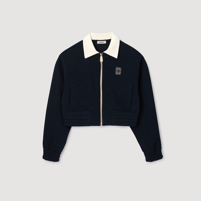 Kort sweatshirt bicolor