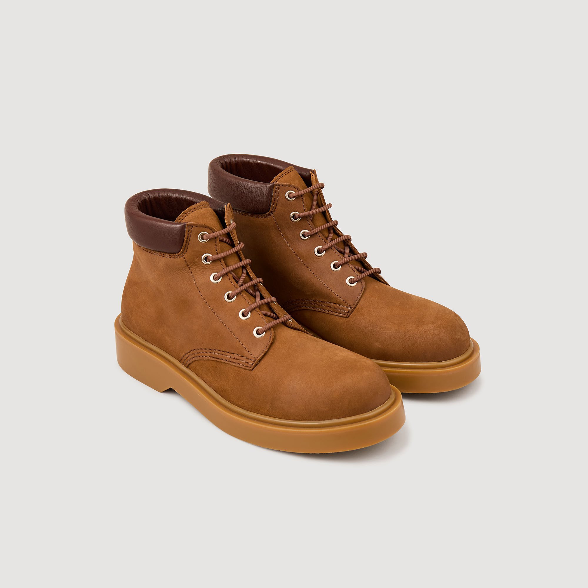 Enkellaarsjes nubuck en leer