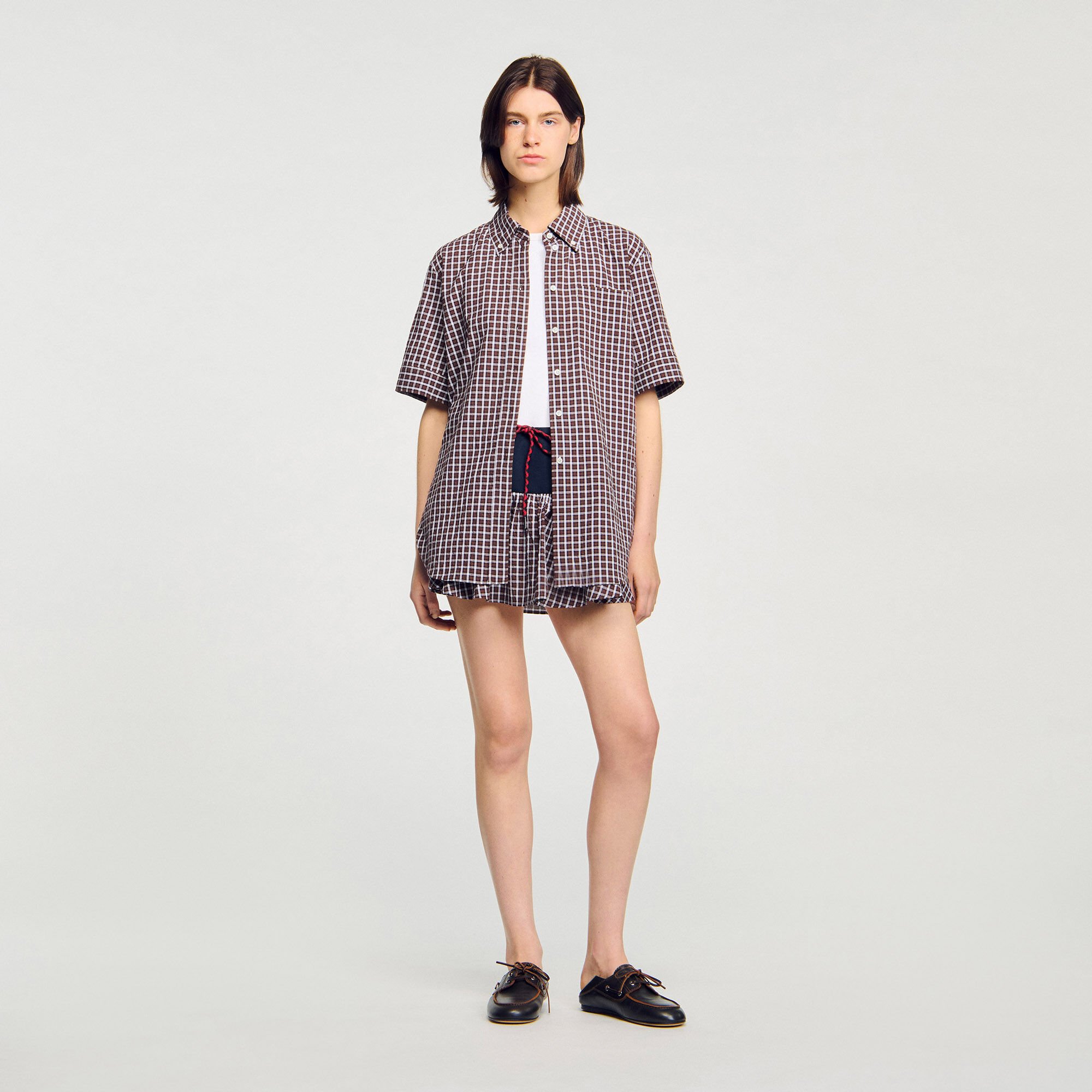 Overhemdblouse oversized geruit