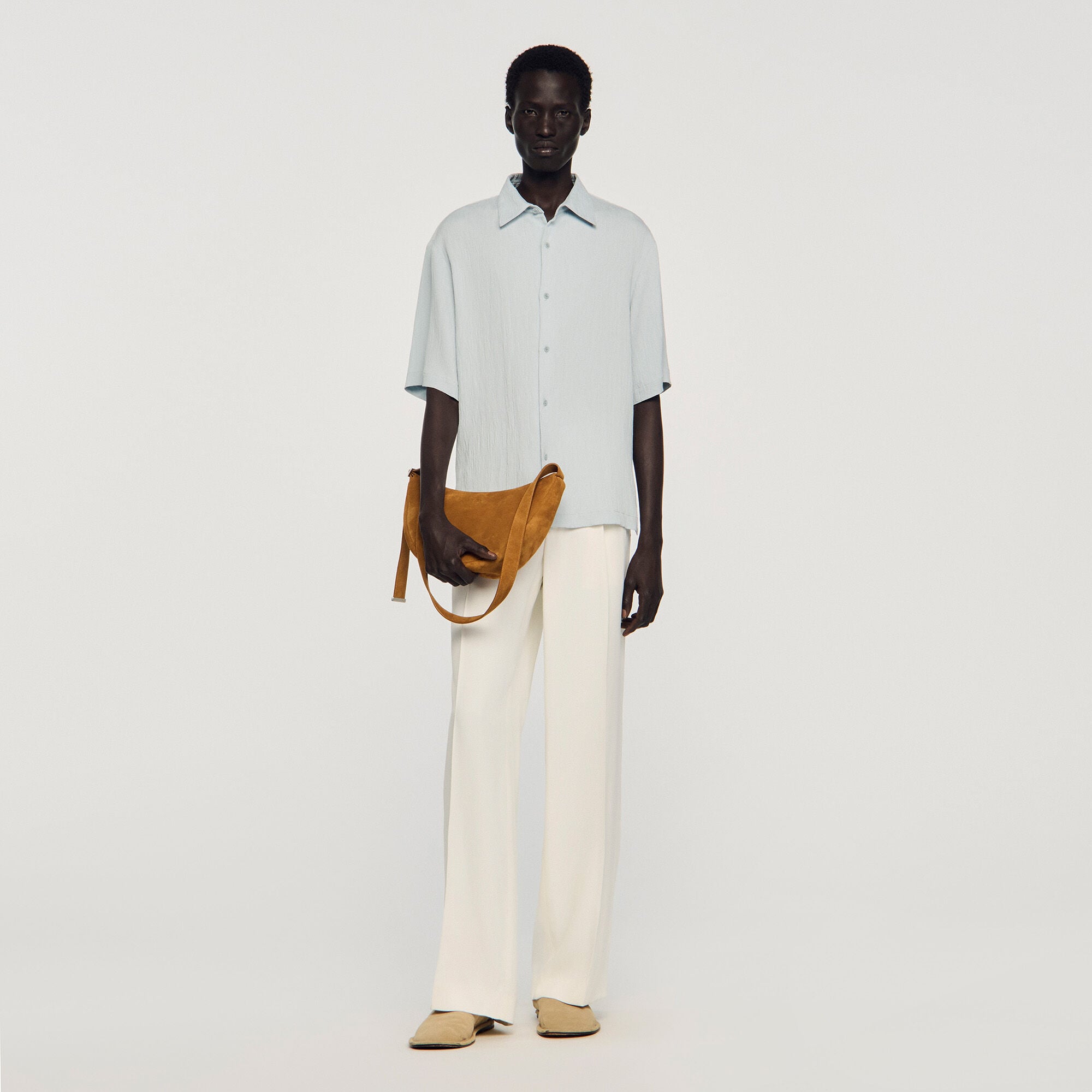 Kleine su&egrave;de hobo tas met rits