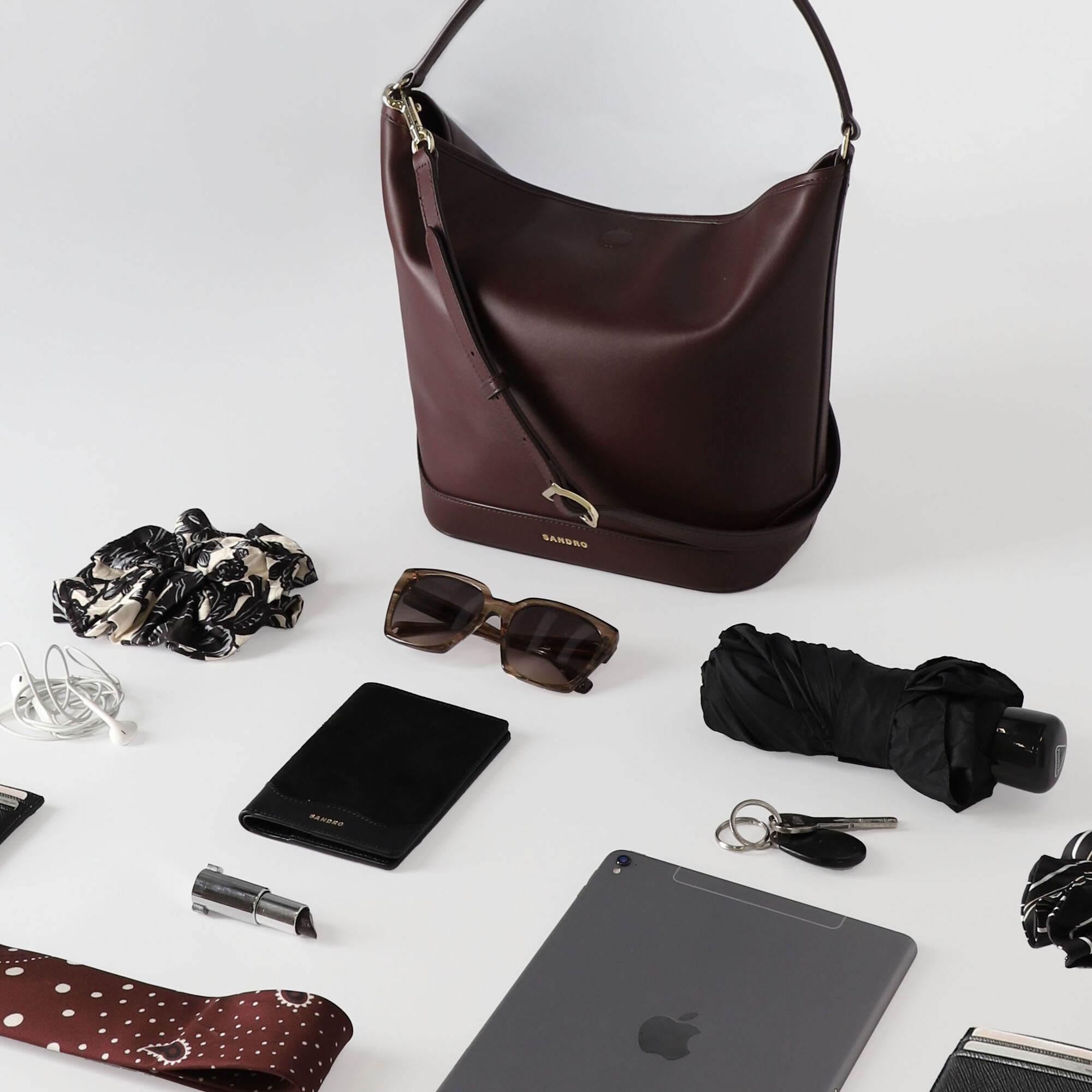 Tas bucket bag leer TANGOSO