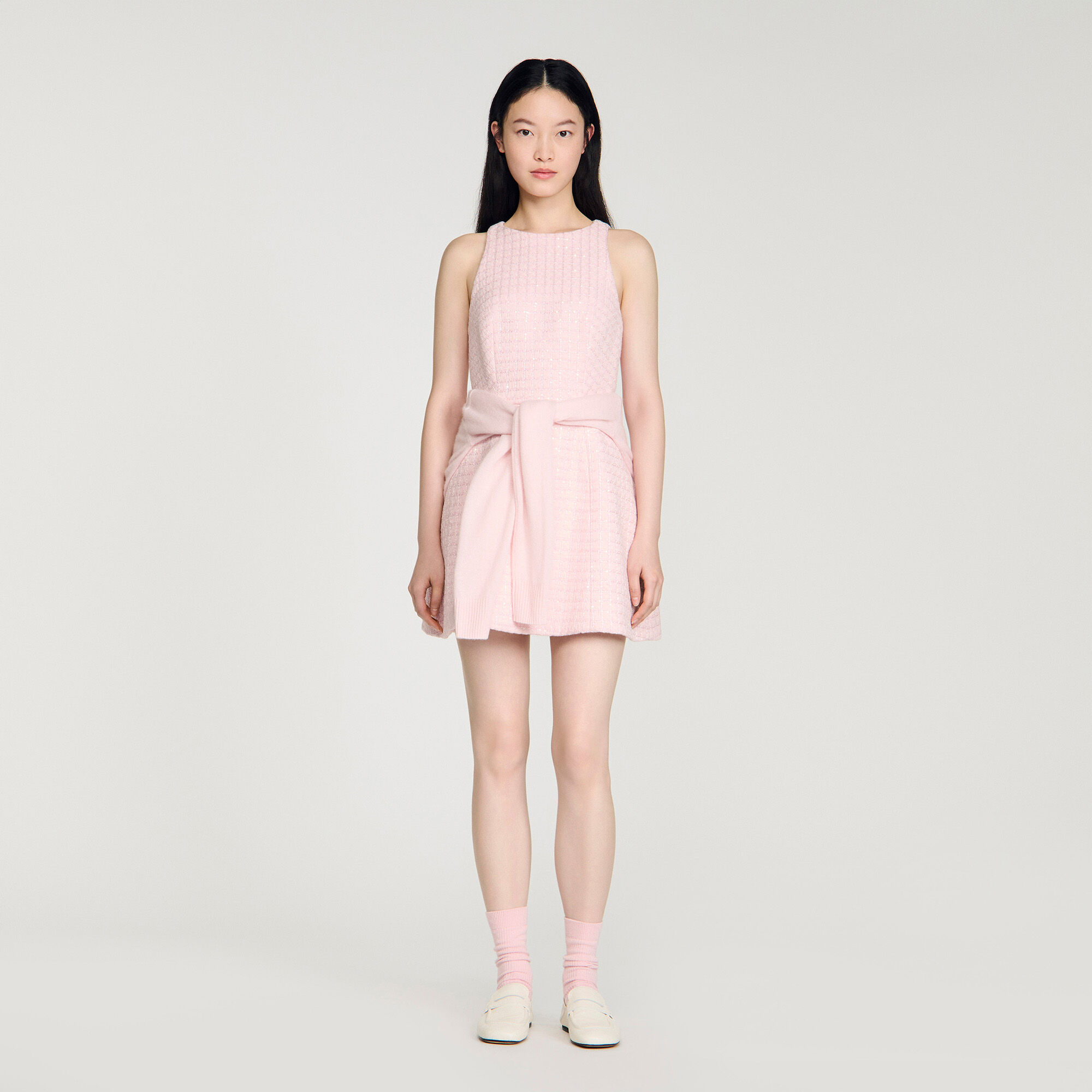 Korte jurk tweed met pailletten