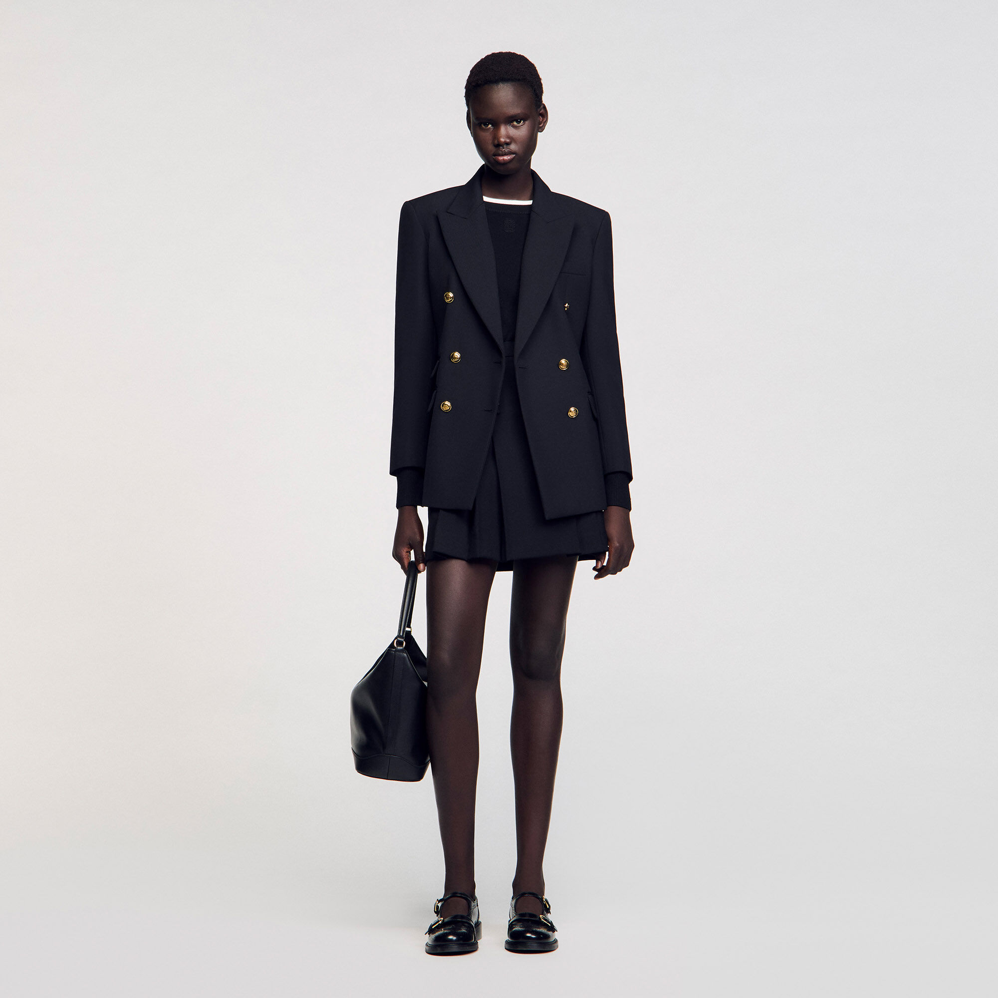 Blazer met gekruiste knoopsluiting
