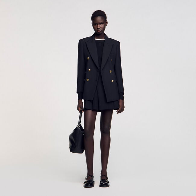 Blazer met gekruiste knoopsluiting