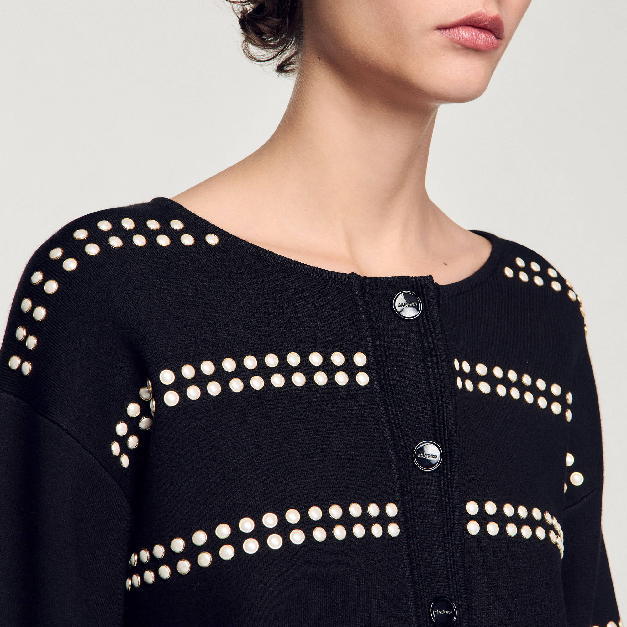 Cardigan vest met studs