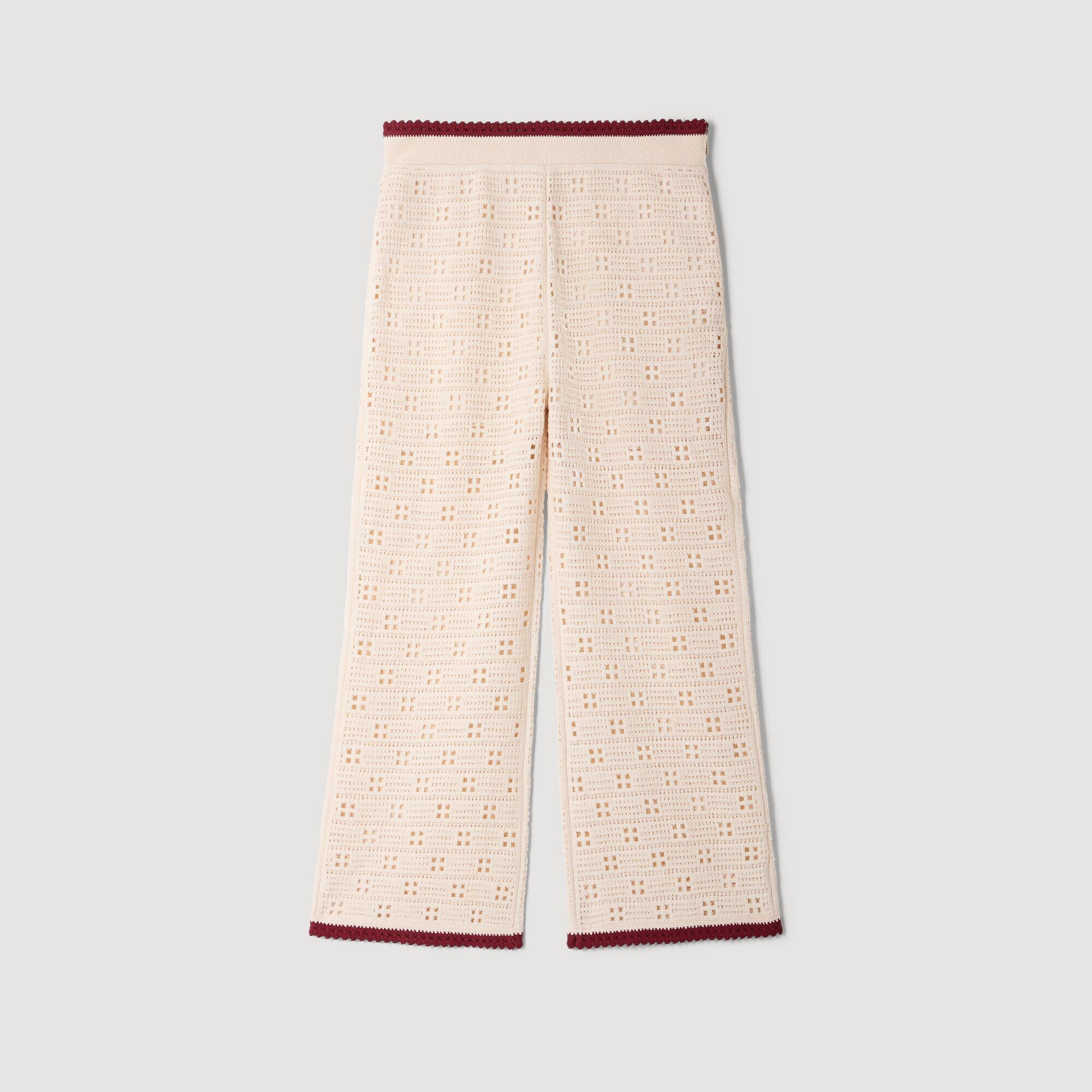 Gebreide pantalon crochet-look