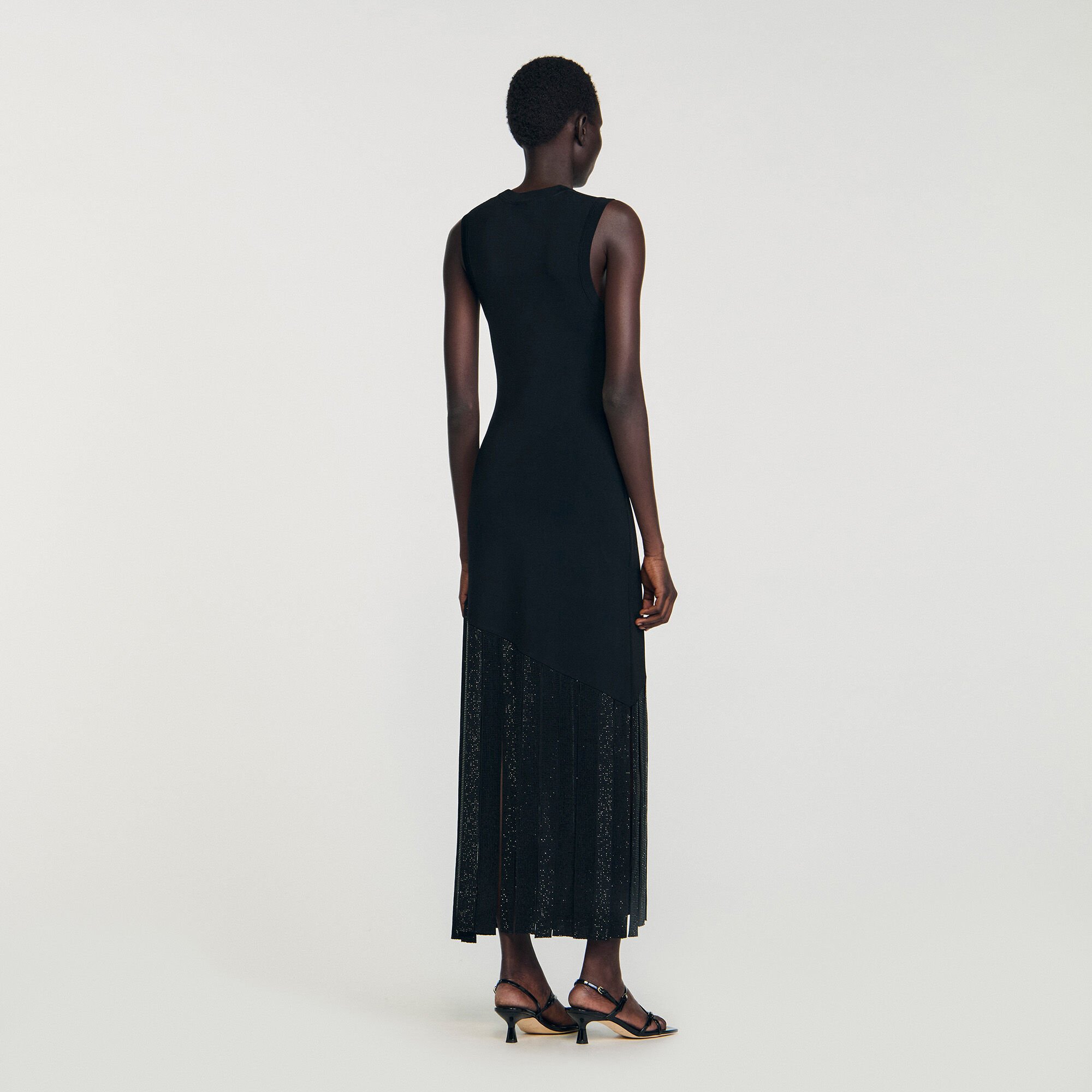 Lange jurk met franjes