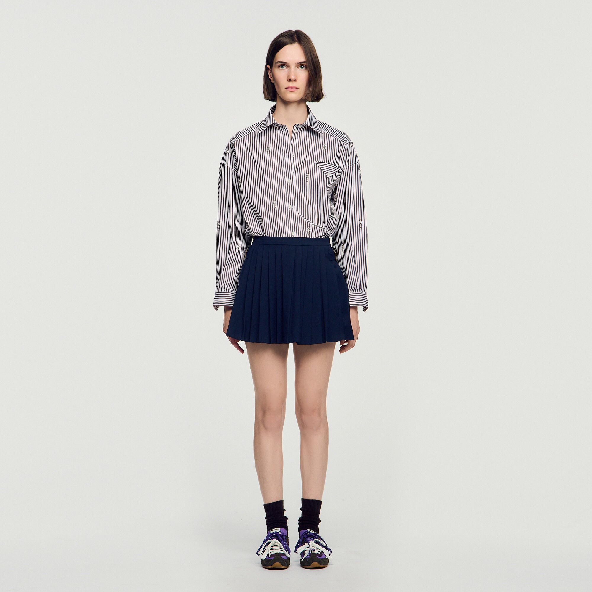 Skort met plooien - Vrouw | Sandro
