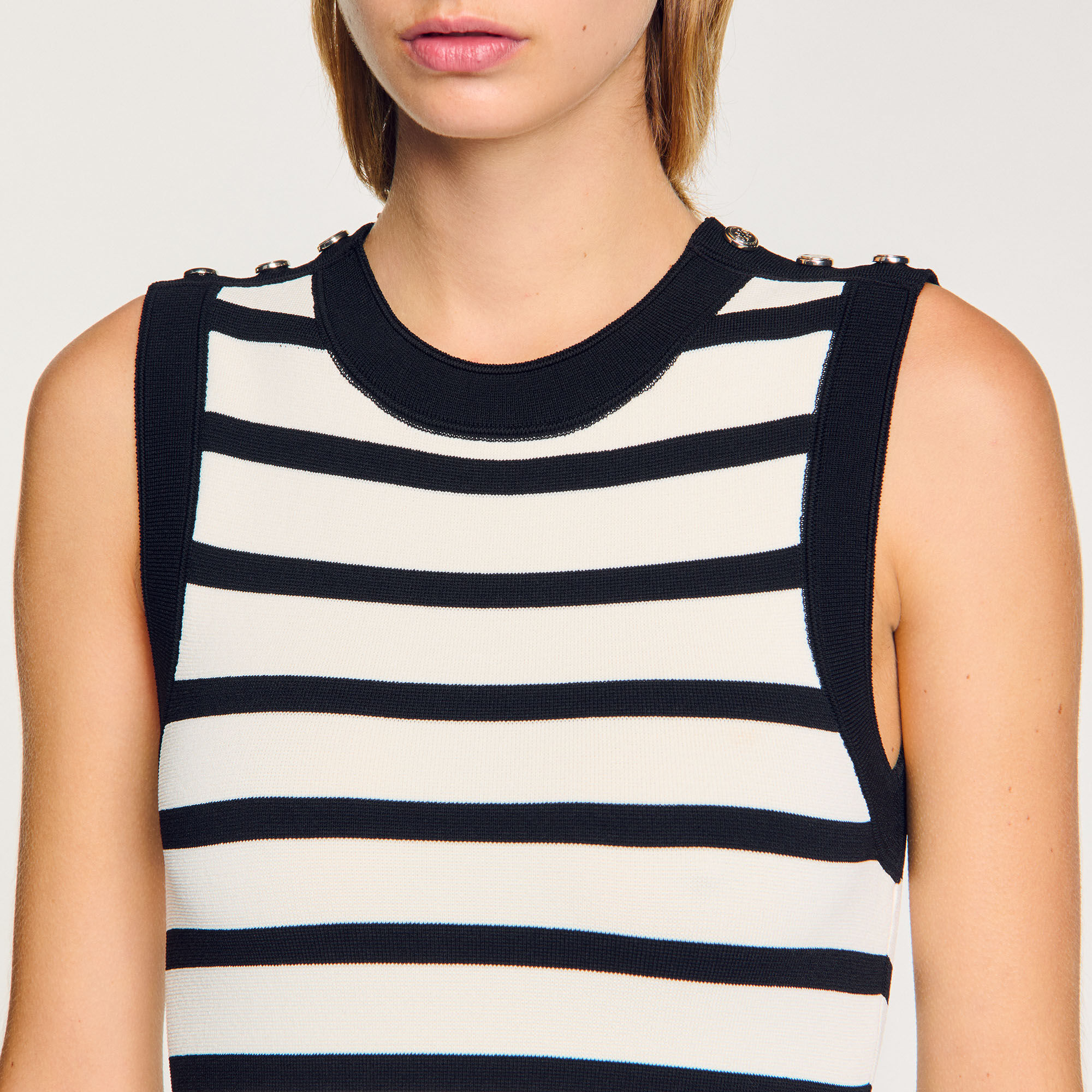 Jurk kort tricot gestreept