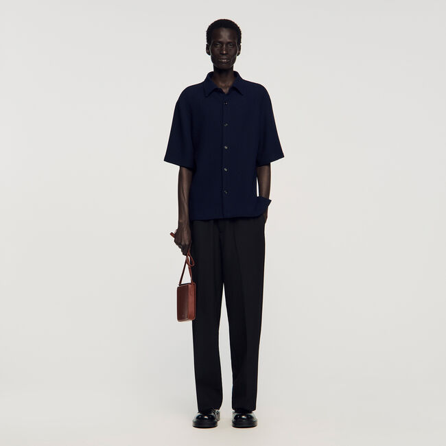 Overhemd met textuur en haaienkraag