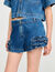 Denim short met volants