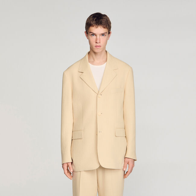 Linnen colbert oversized - Man | Sandro