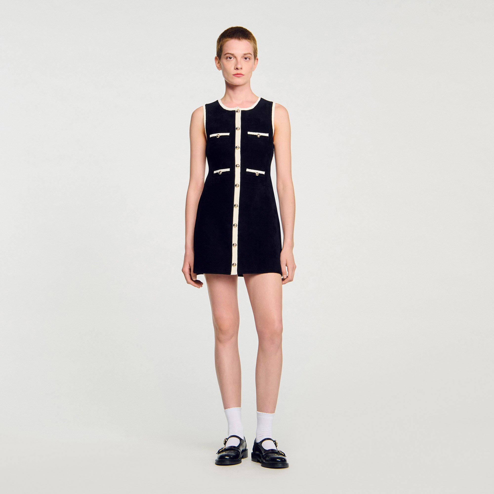 Korte jurk tricot velours
