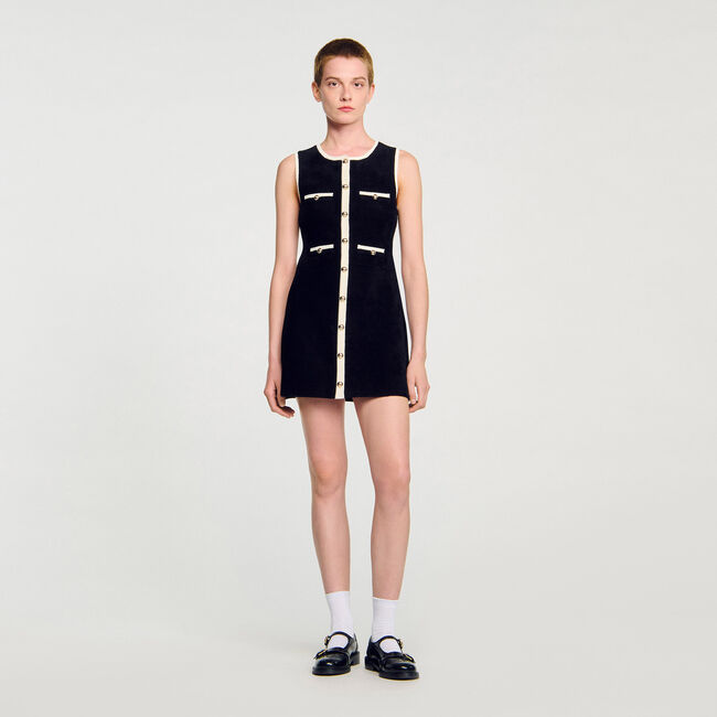 Korte jurk tricot velours