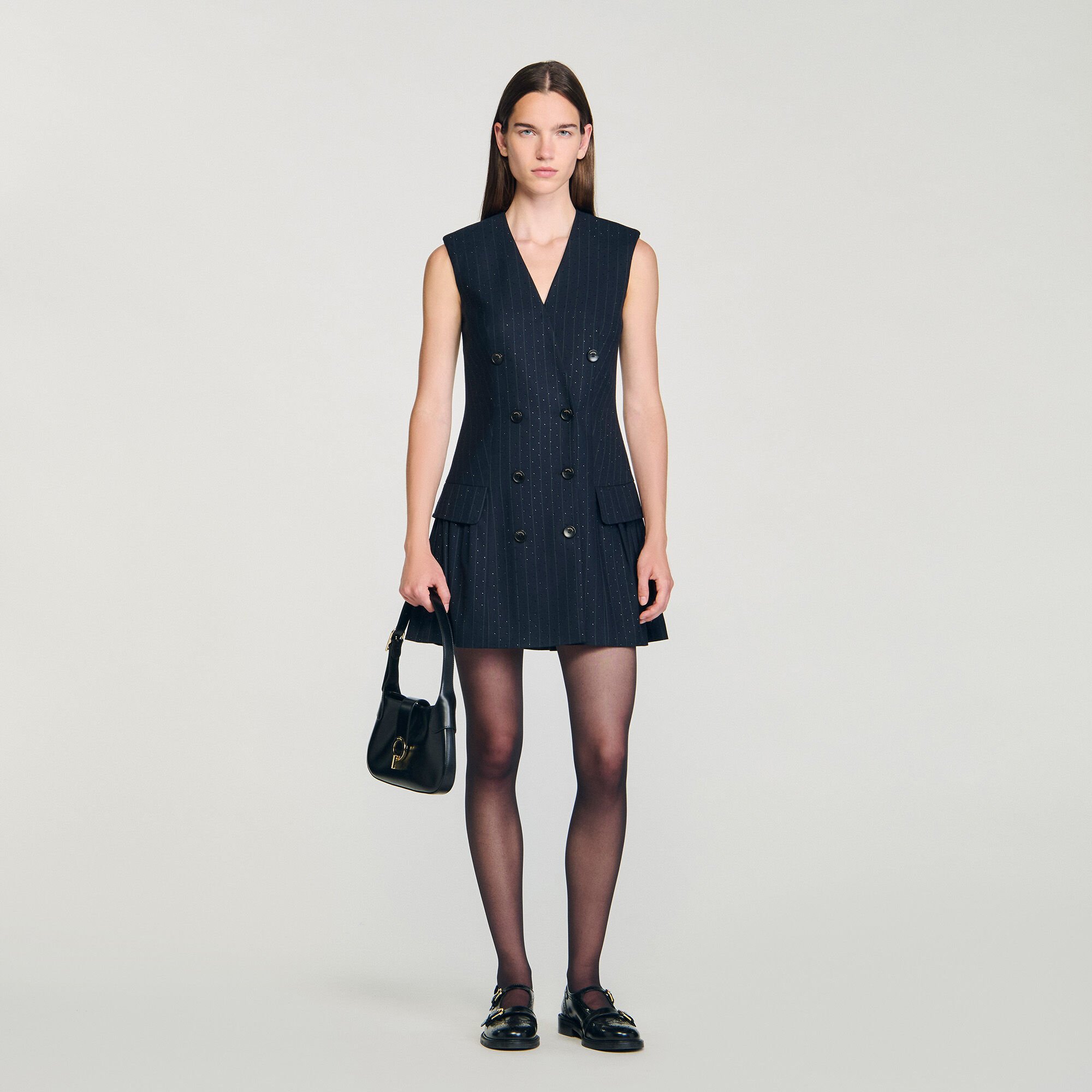 Korte jurk blazer stijl met stras